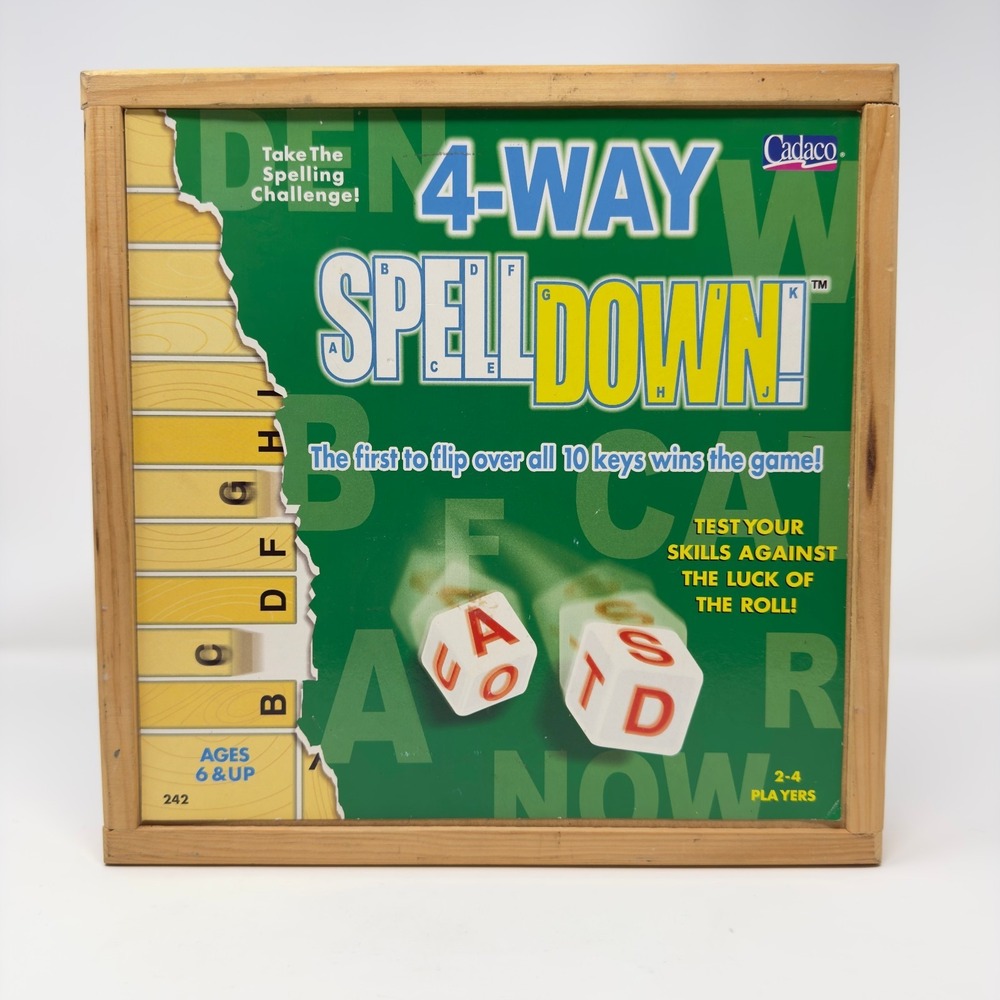 Cadaco 4-Way Spelldown‎ Wooden Spelling Game Complete Set
